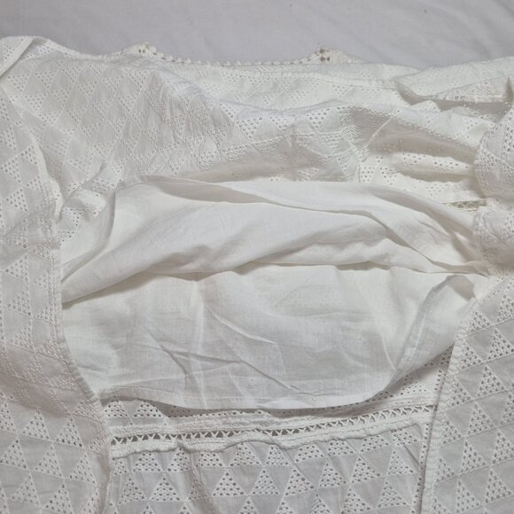 Tommy Bahama Eyelet Midi Dress White Woman’s Size S Ruffle Pockets (20) - Picture 7 of 10